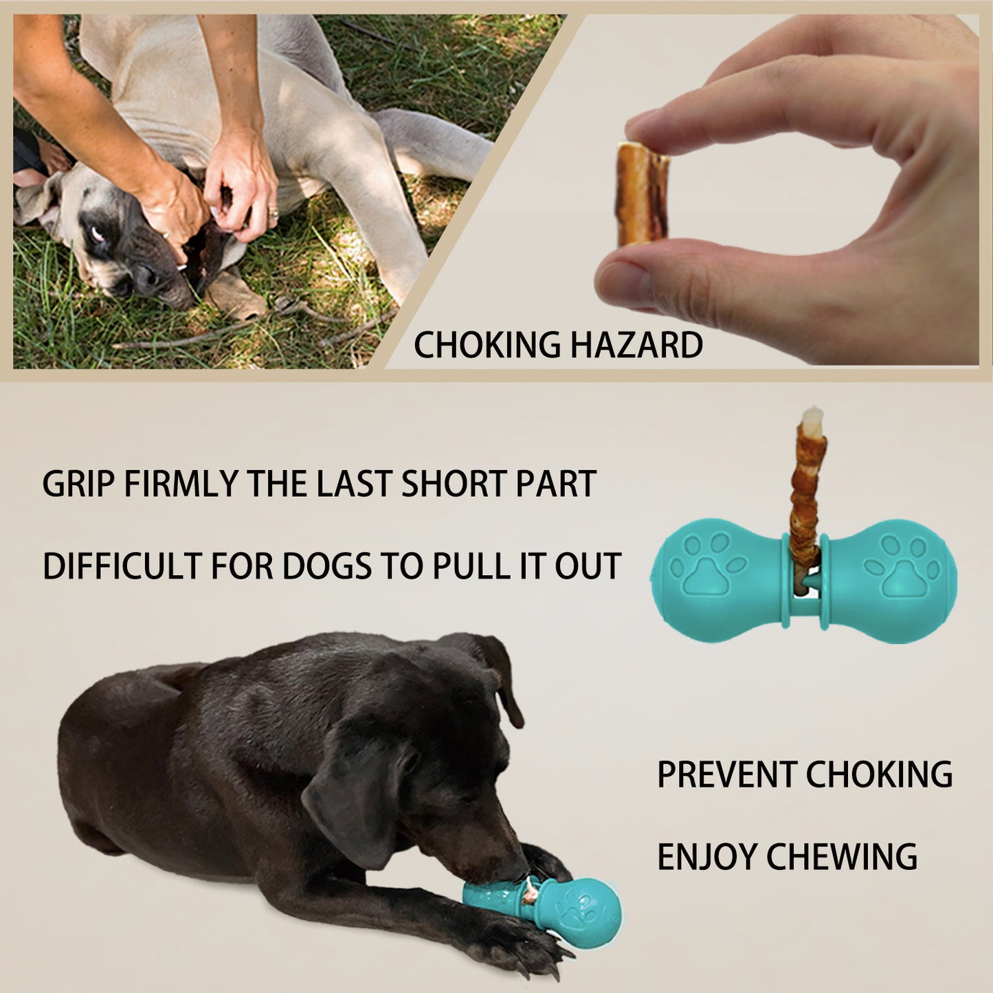 2023 Upgraded Bully Stick Holder for Dogs, Chew Holder, Prevent Choking Safety Device-Small