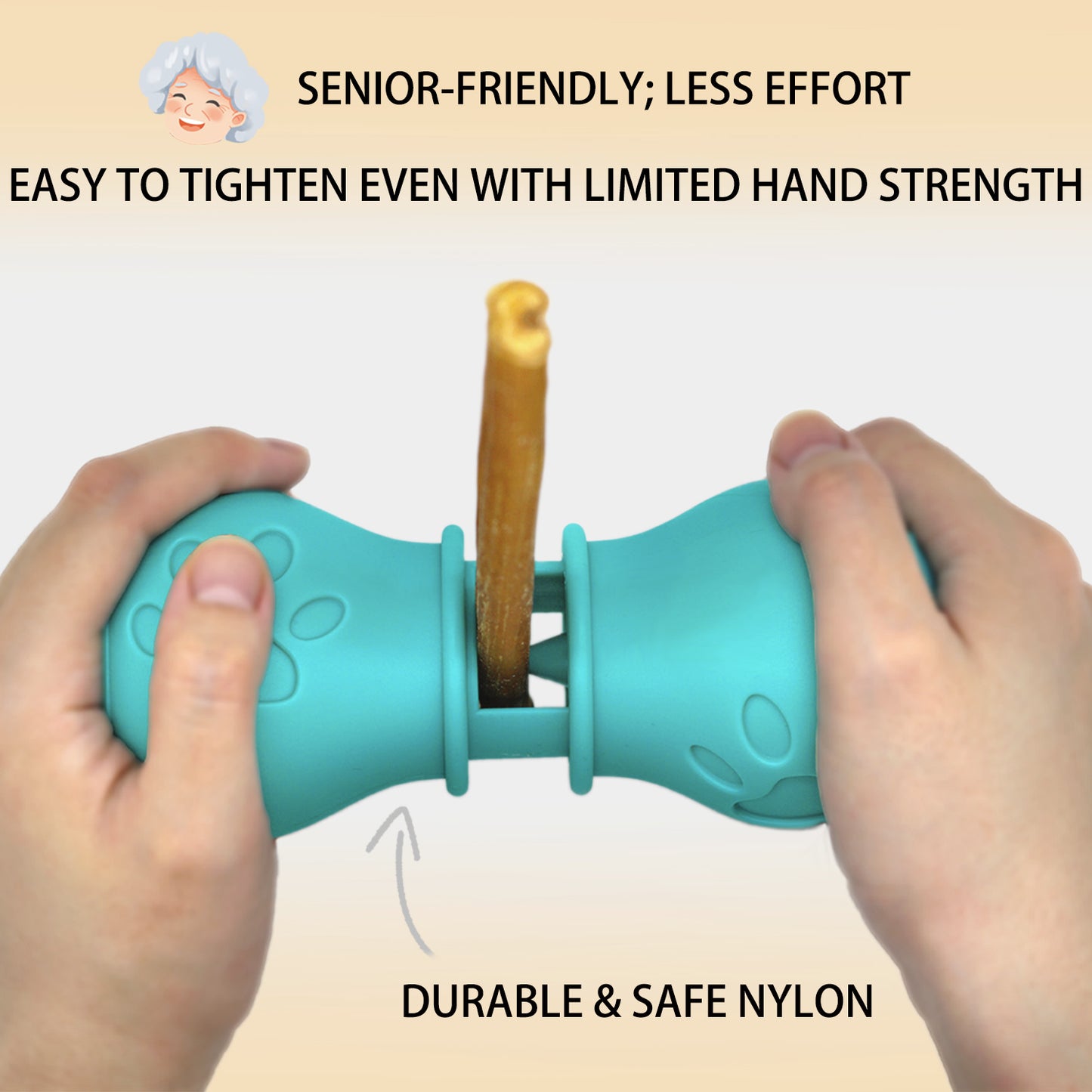 2023 Upgraded Bully Stick Holder for Dogs, Chew Holder, Prevent Choking Safety Device-Small